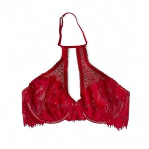 Victoria's Secret Red Lace Halter Bra